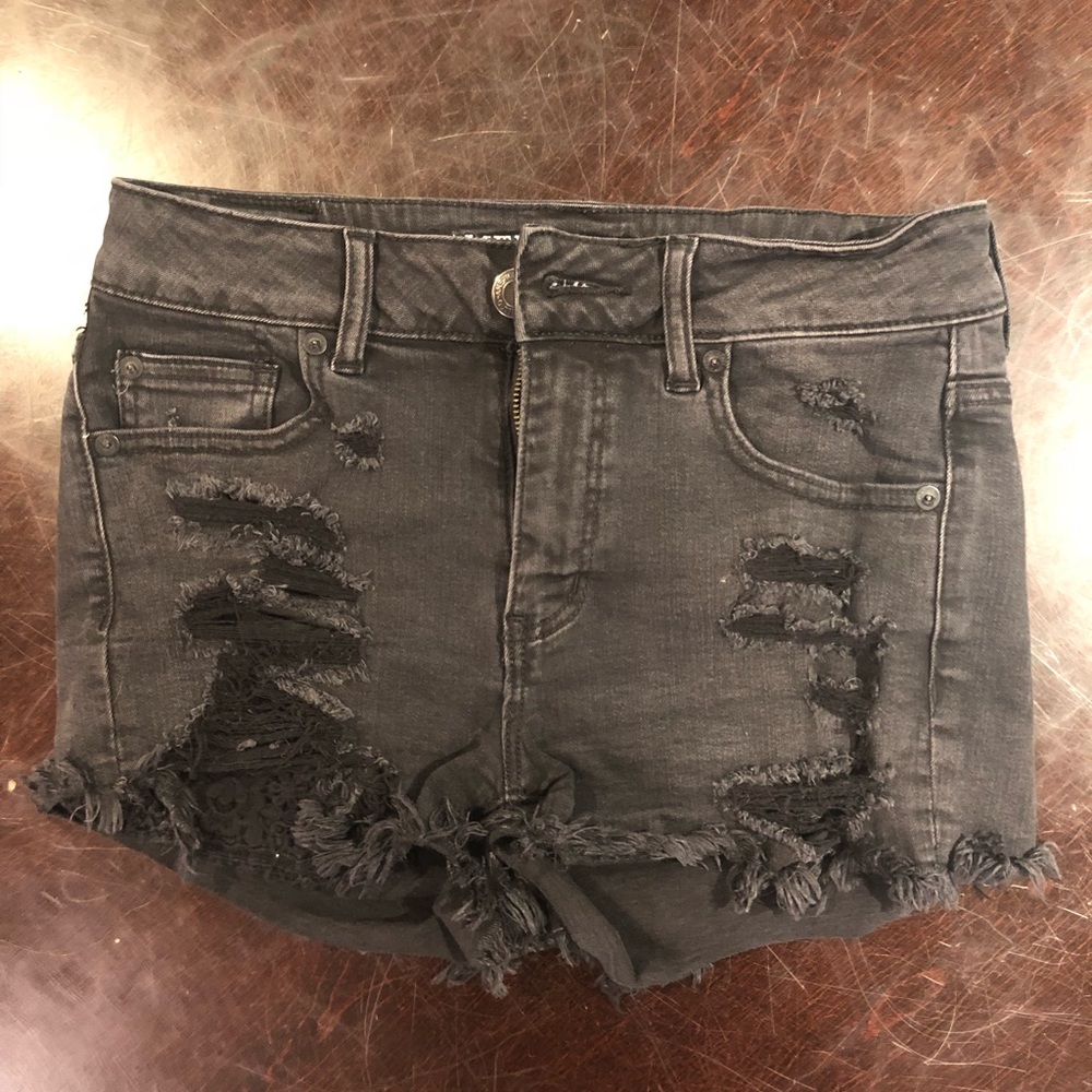 AE denim x super high- waisted short short
